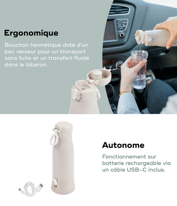 Moov &amp; Feed rechargeable portable bottle warmer