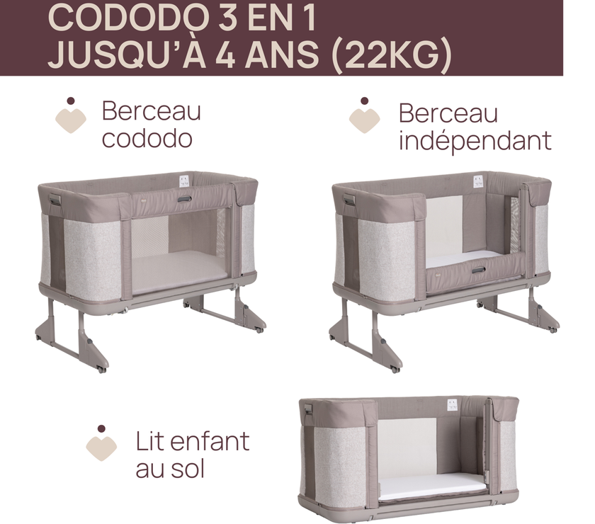 BERCEAU CODODO CHICCO NEXT2ME FOREVER - Almond - Mode Bébé Claye