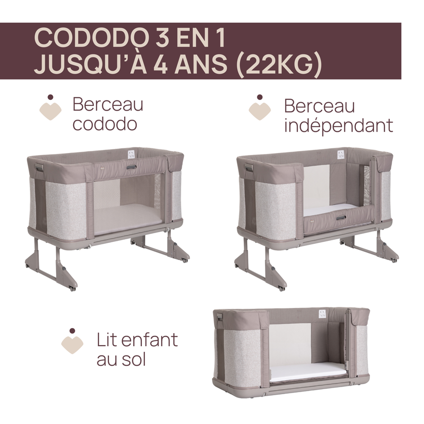 BERCEAU CODODO CHICCO NEXT2ME FOREVER - Almond - Mode Bébé Claye