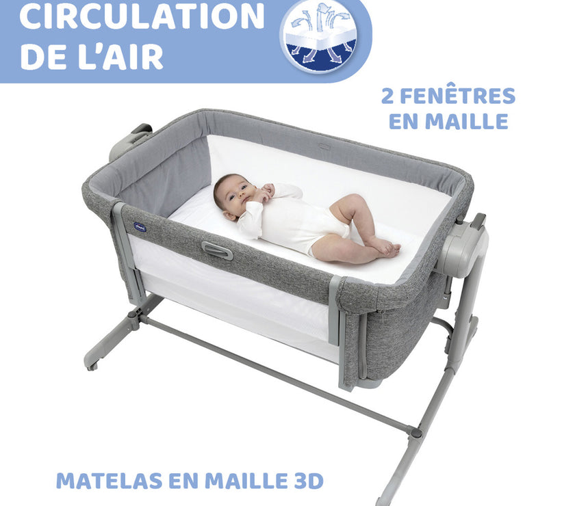BERCEAU CODODO CHICCO NEXT2ME MAGIC EVO - DARK GREY - Mode Bébé Claye