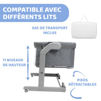 BERCEAU CODODO CHICCO NEXT2ME MAGIC EVO - DARK GREY - Mode Bébé Claye