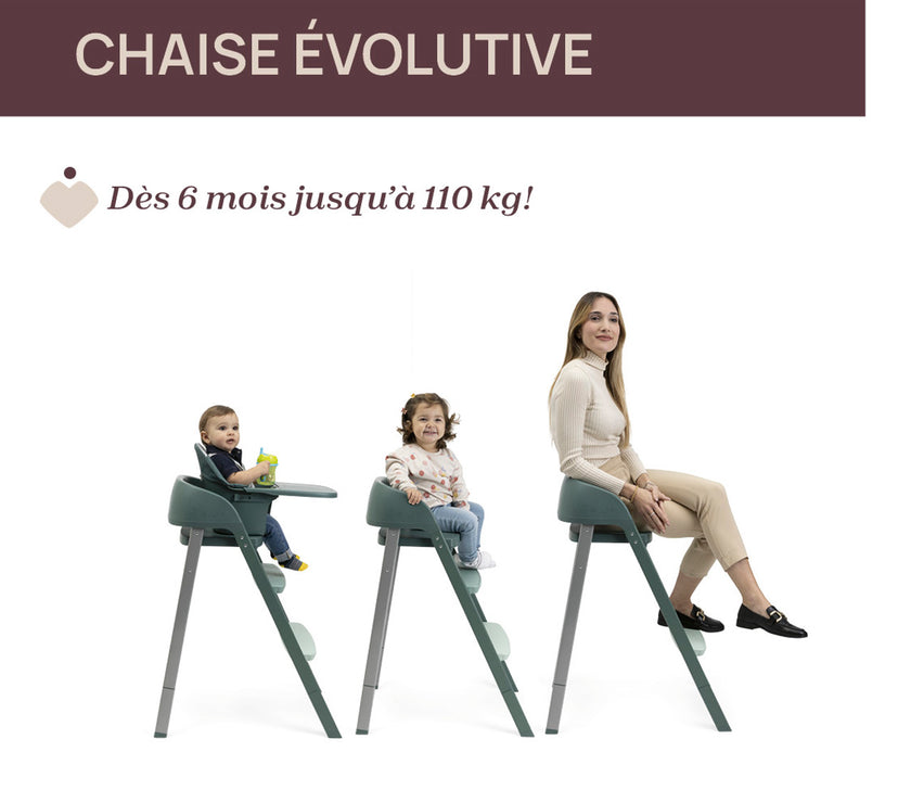 CHAISE HAUTE CRESCENDO UP Imperial green - Mode Bébé Claye