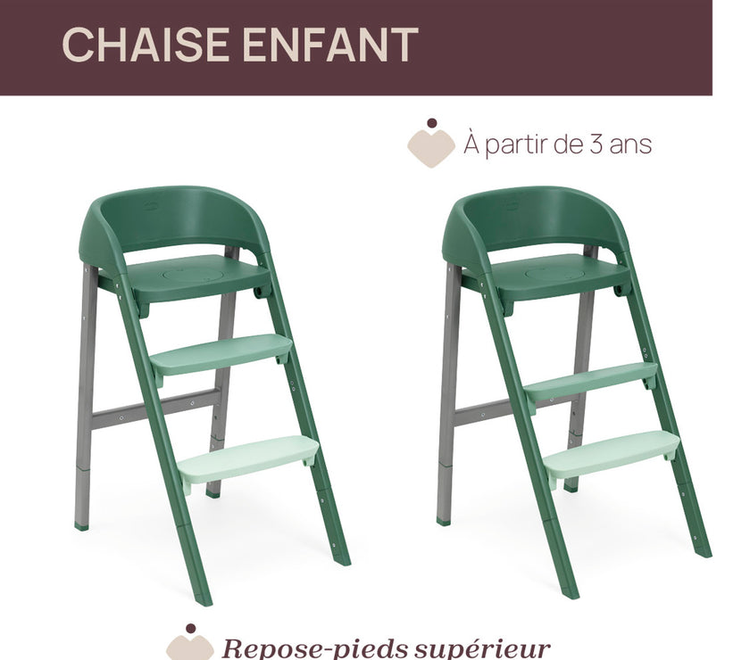 CHAISE HAUTE CRESCENDO UP Imperial green - Mode Bébé Claye
