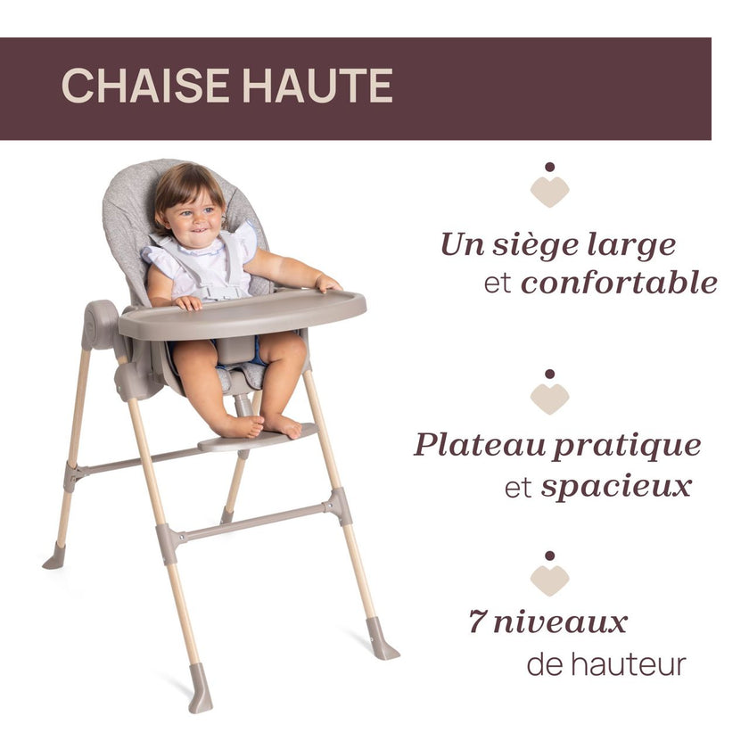 Chaise Haute Polly Essential ASH - Mode Bébé Claye