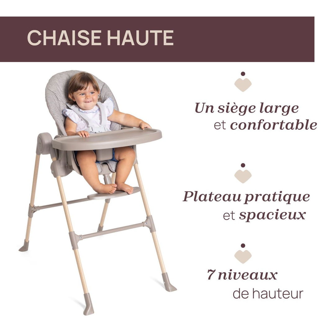 Chaise Haute Polly Essential ASH - Mode Bébé Claye
