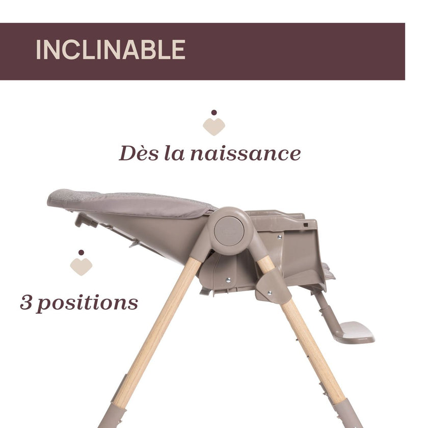 Chaise Haute Polly Essential ASH - Mode Bébé Claye
