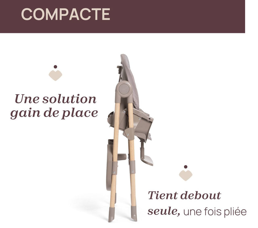 Chaise Haute Polly Essential ASH - Mode Bébé Claye