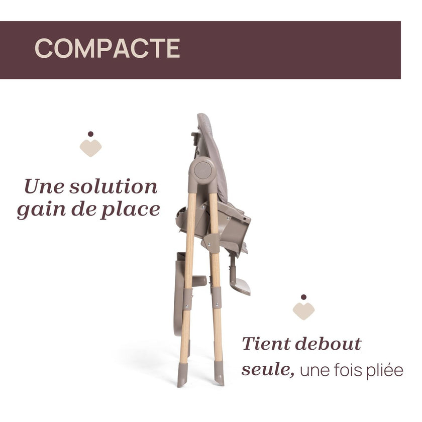 Chaise Haute Polly Essential ASH - Mode Bébé Claye