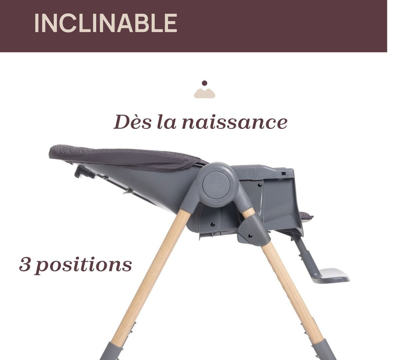 Chaise Haute Polly Essential COAL - Mode Bébé Claye