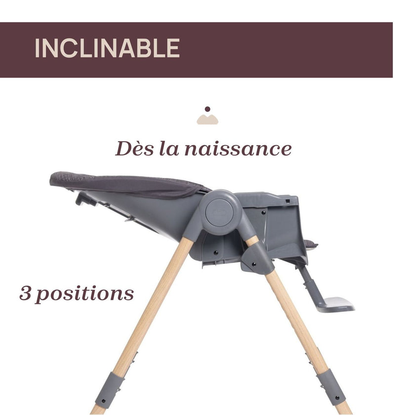 Chaise Haute Polly Essential COAL - Mode Bébé Claye