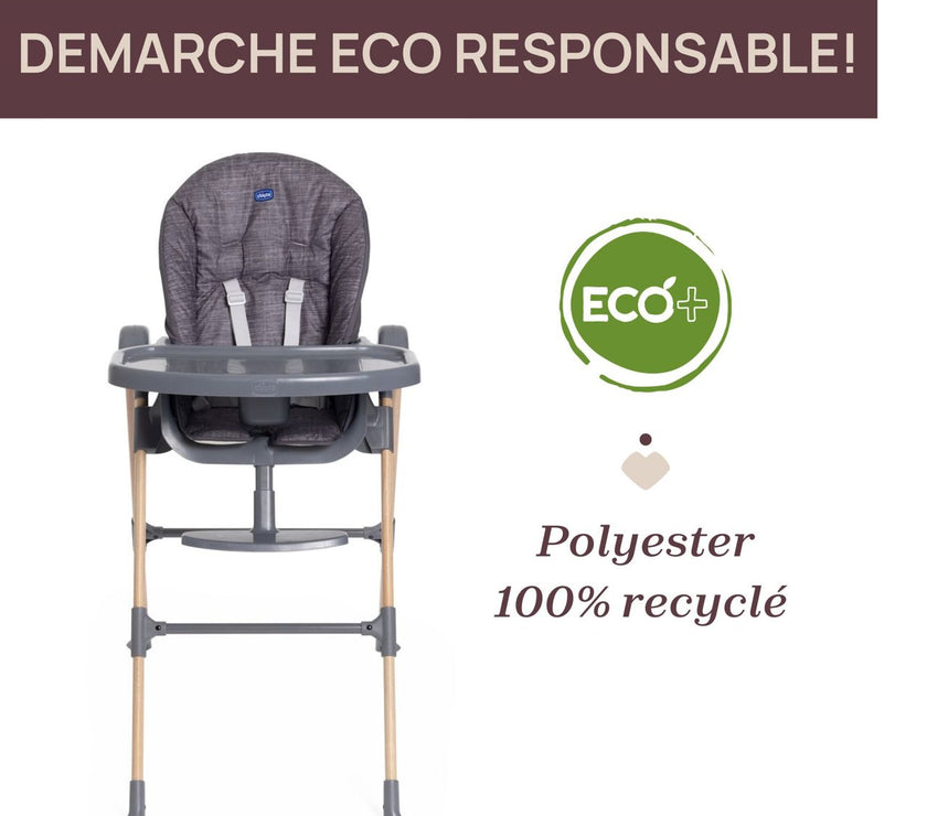 Chaise Haute Polly Essential COAL - Mode Bébé Claye