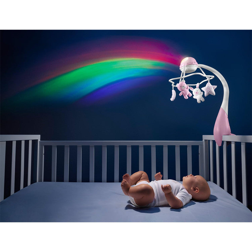Mobile musical Arc-en-ciel 3 en 1 rose - Mode Bébé Claye