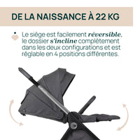Poussette Bellagio - Black Satin - Mode Bébé Claye