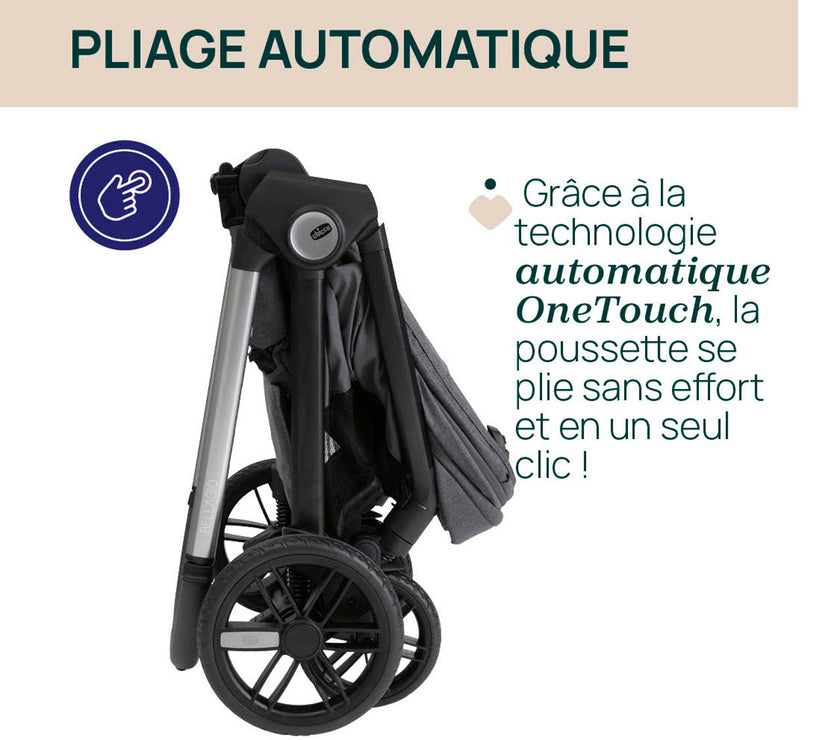 Poussette Bellagio - Black Satin - Mode Bébé Claye