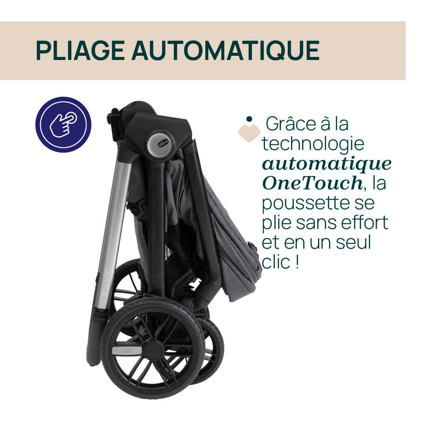 Poussette Bellagio - Black Satin - Mode Bébé Claye