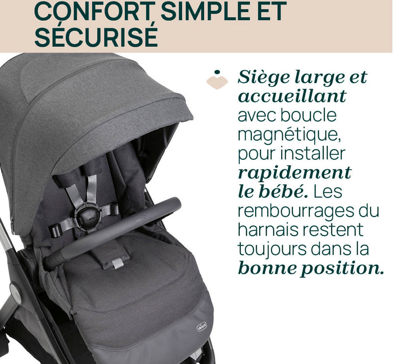 Poussette Bellagio - Black Satin - Mode Bébé Claye