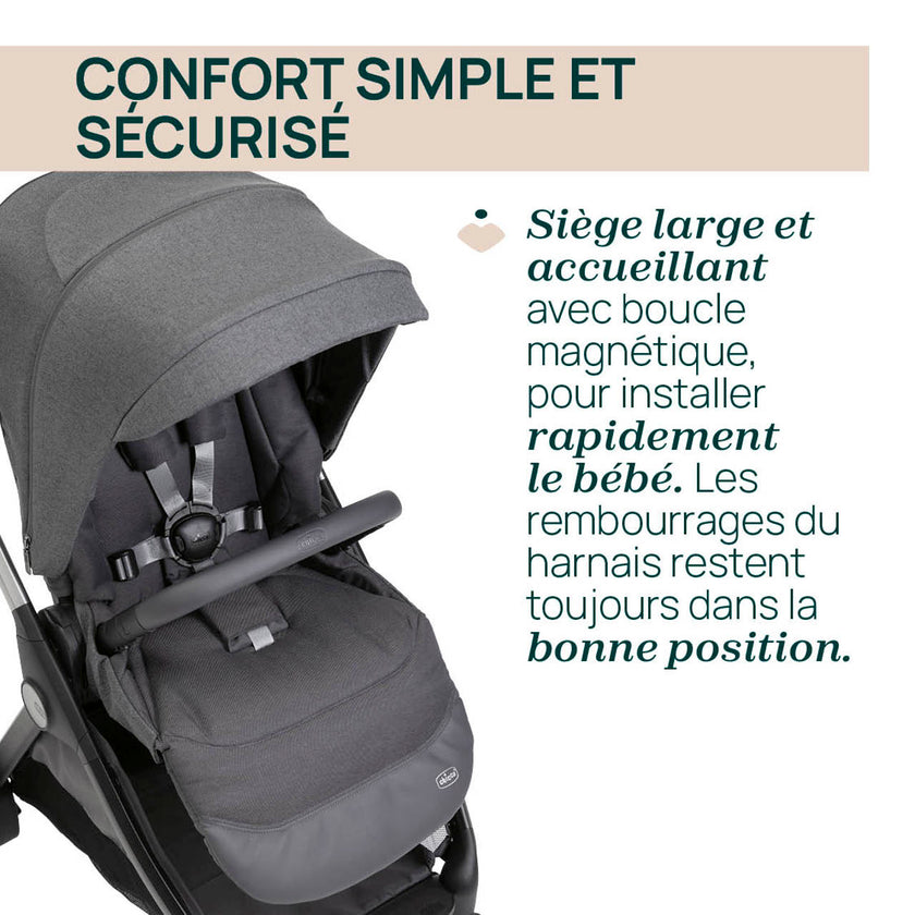Poussette Bellagio - Black Satin - Mode Bébé Claye