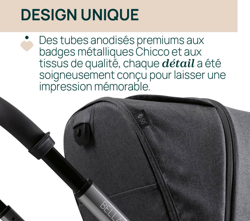 Poussette Bellagio - Black Satin - Mode Bébé Claye