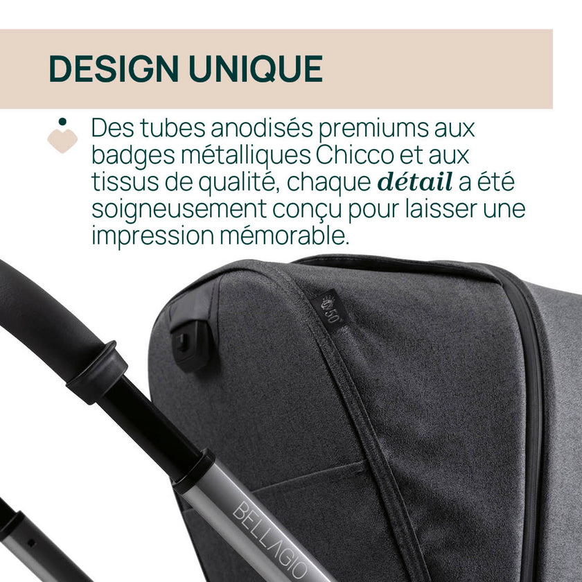 Poussette Bellagio - Black Satin - Mode Bébé Claye