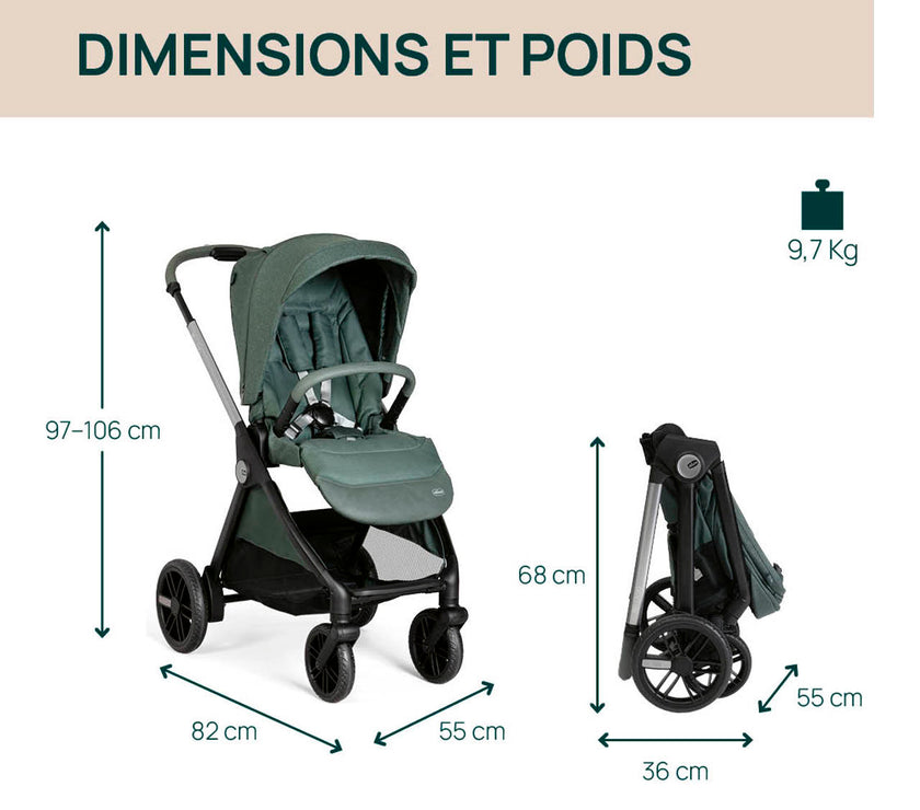 Poussette Bellagio - Fir Tree - Mode Bébé Claye