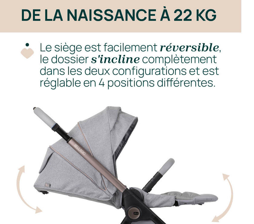 Poussette Bellagio - Lunar Rock - Mode Bébé Claye