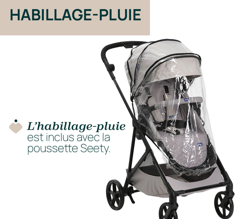 Poussette compacte Seety - Boston Grey - Mode Bébé Claye
