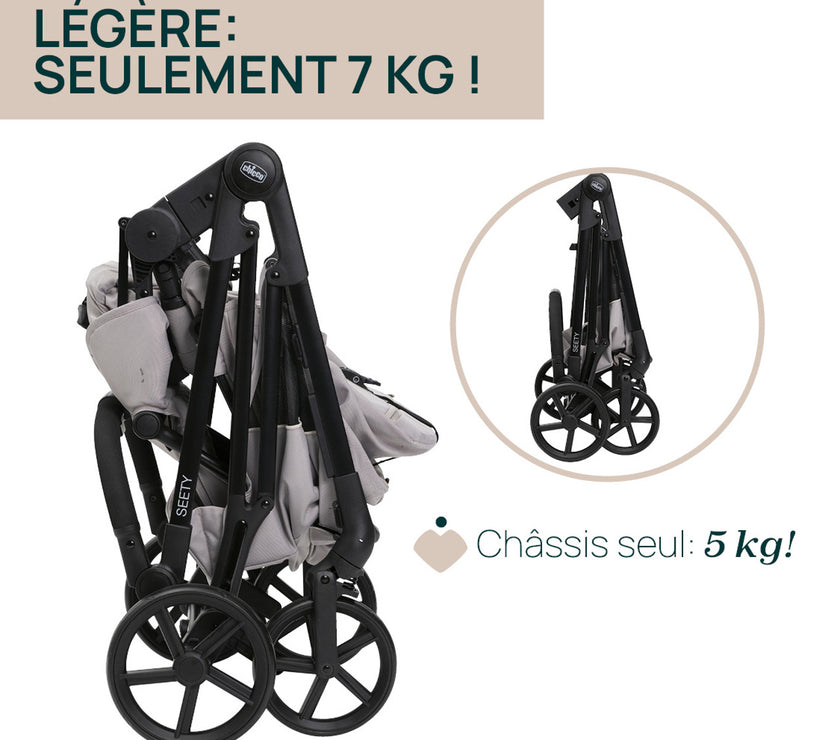 Poussette compacte Seety - Boston Grey - Mode Bébé Claye