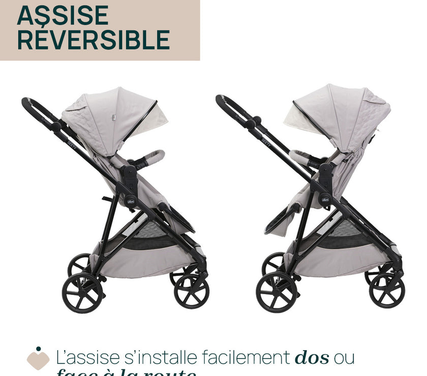 Poussette compacte Seety - Boston Grey - Mode Bébé Claye