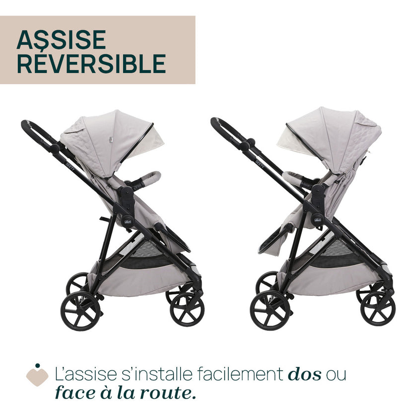 Poussette compacte Seety - Boston Grey - Mode Bébé Claye