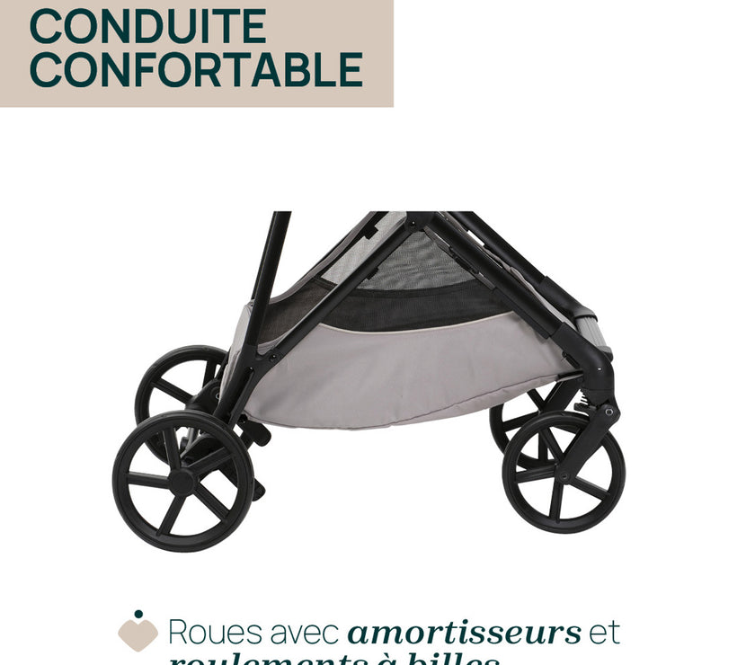 Poussette compacte Seety - Boston Grey - Mode Bébé Claye