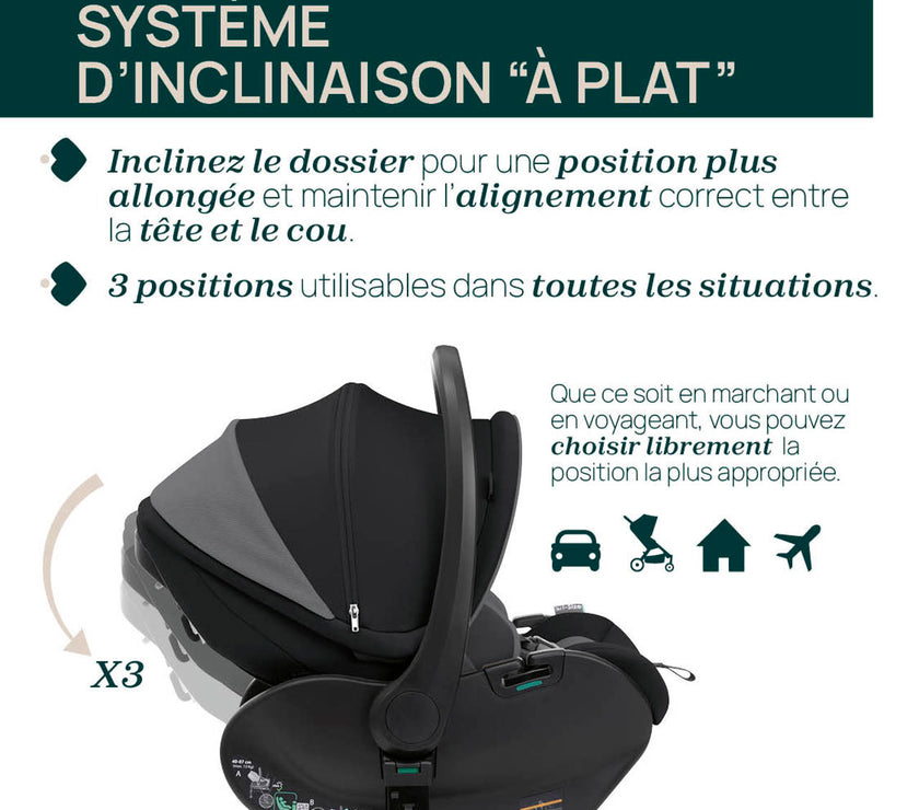 Siège-auto First-Seat Recline i-Size (40-87 cm) - Black Satin - Mode Bébé Claye