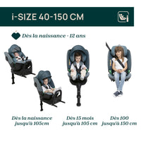 Siège-Auto Groupe 0+/1/2/3 Bi-Seat Air & Base Rotative 360 i-Size (40-150 cm) - Graphite - Mode Bébé Claye