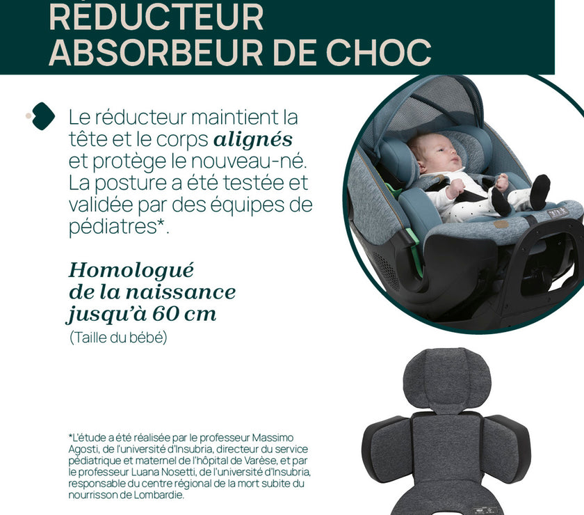 Siège-Auto Groupe 0+/1/2/3 Bi-Seat Air & Base Rotative 360 i-Size (40-150 cm) - Graphite - Mode Bébé Claye
