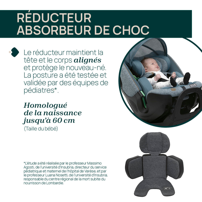 Siège-Auto Groupe 0+/1/2/3 Bi-Seat Air & Base Rotative 360 i-Size (40-150 cm) - Graphite - Mode Bébé Claye