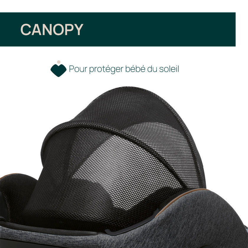 Siège-Auto Groupe 0+/1/2/3 Bi-Seat Air & Base Rotative 360 i-Size (40-150 cm) - Graphite - Mode Bébé Claye