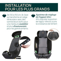 Siège-Auto Groupe 0+/1/2/3 Bi-Seat Air & Base Rotative 360 i-Size (40-150 cm) - Graphite - Mode Bébé Claye
