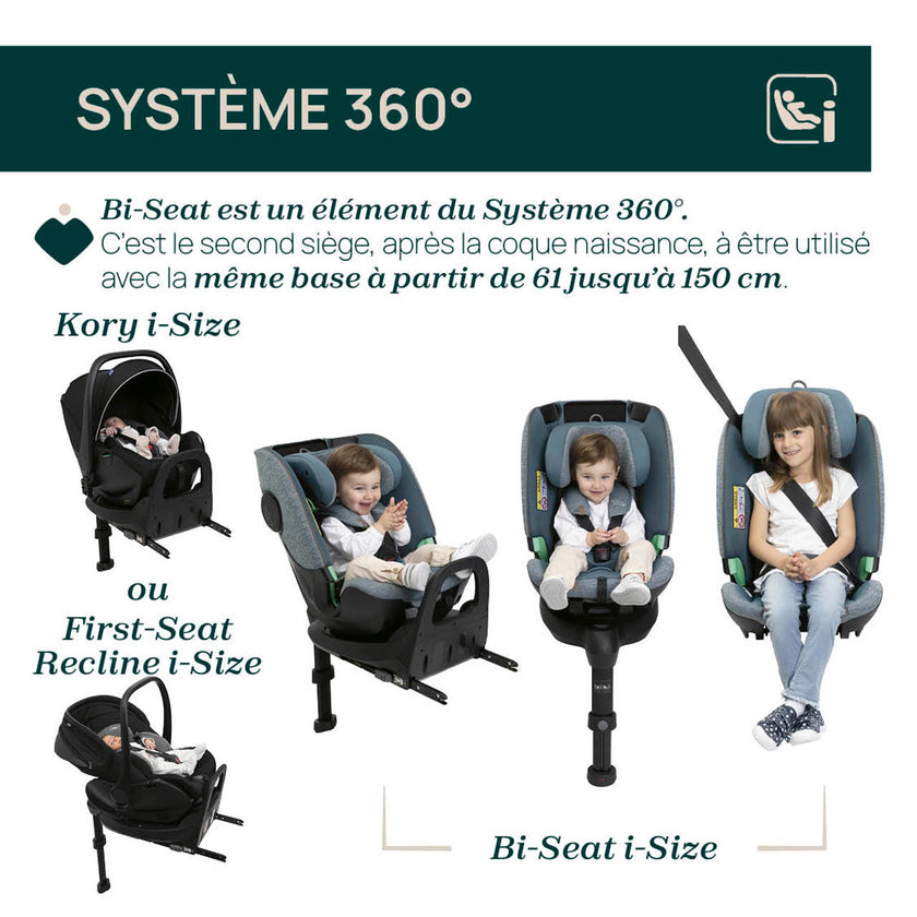 Siege Auto Groupe 0+/1/2/3 Bi-Seat i-Size Air (61-150 cm) - Noir - Mode Bébé Claye