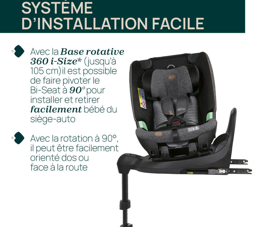 Siege Auto Groupe 0+/1/2/3 Bi-Seat i-Size Air (61-150 cm) - Noir - Mode Bébé Claye