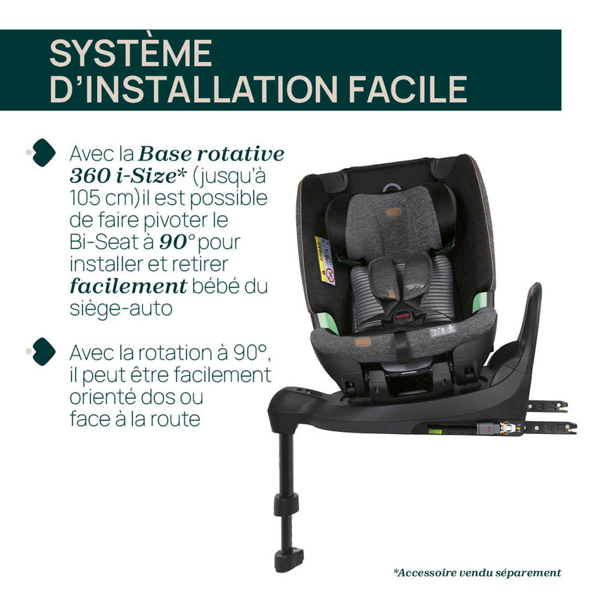 Siege Auto Groupe 0+/1/2/3 Bi-Seat i-Size Air (61-150 cm) - Noir - Mode Bébé Claye