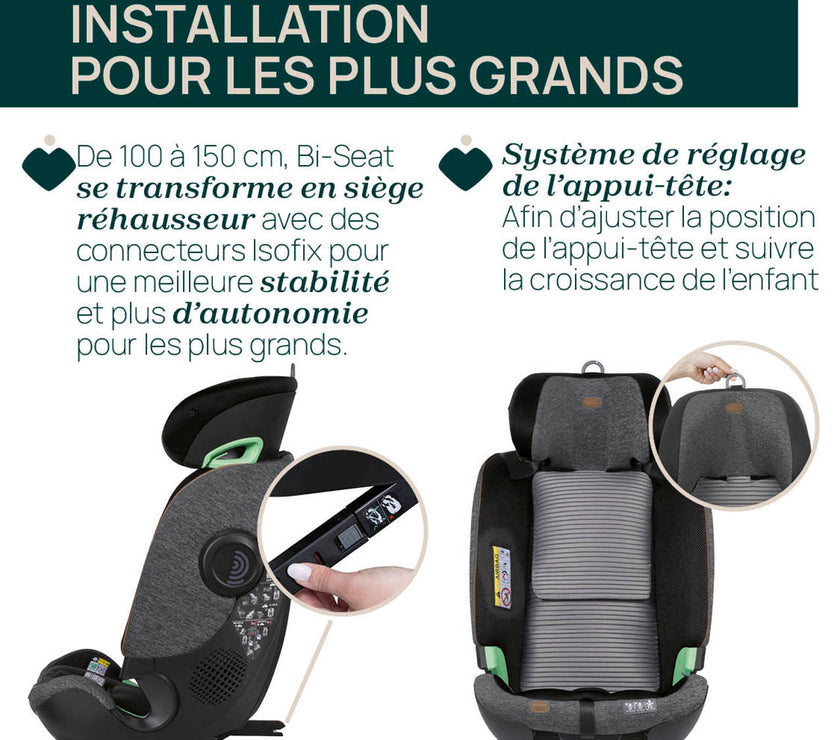 Siege Auto Groupe 0+/1/2/3 Bi-Seat i-Size Air (61-150 cm) - Noir - Mode Bébé Claye