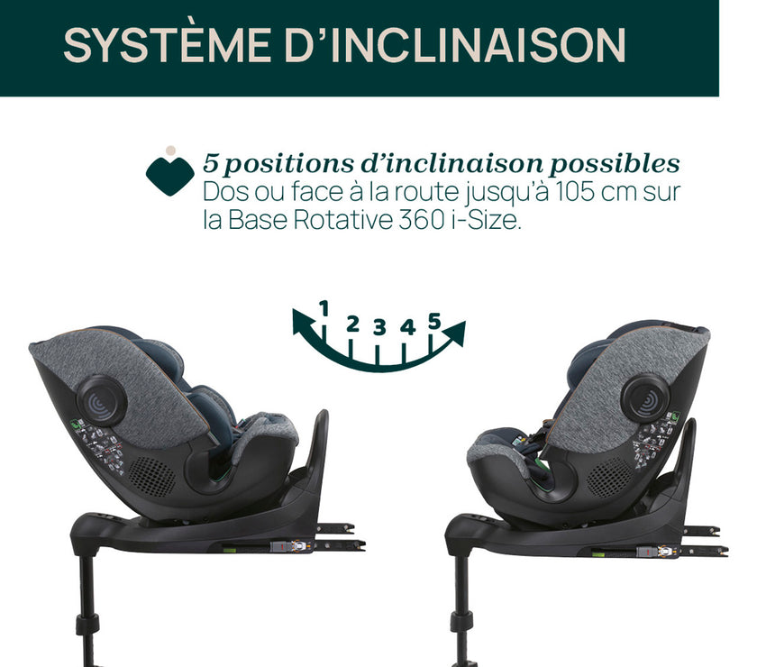 Solution complète Bellagio - First-Seat Recline i-Size et Bi-Seat avec base - Fir Tree - Mode Bébé Claye