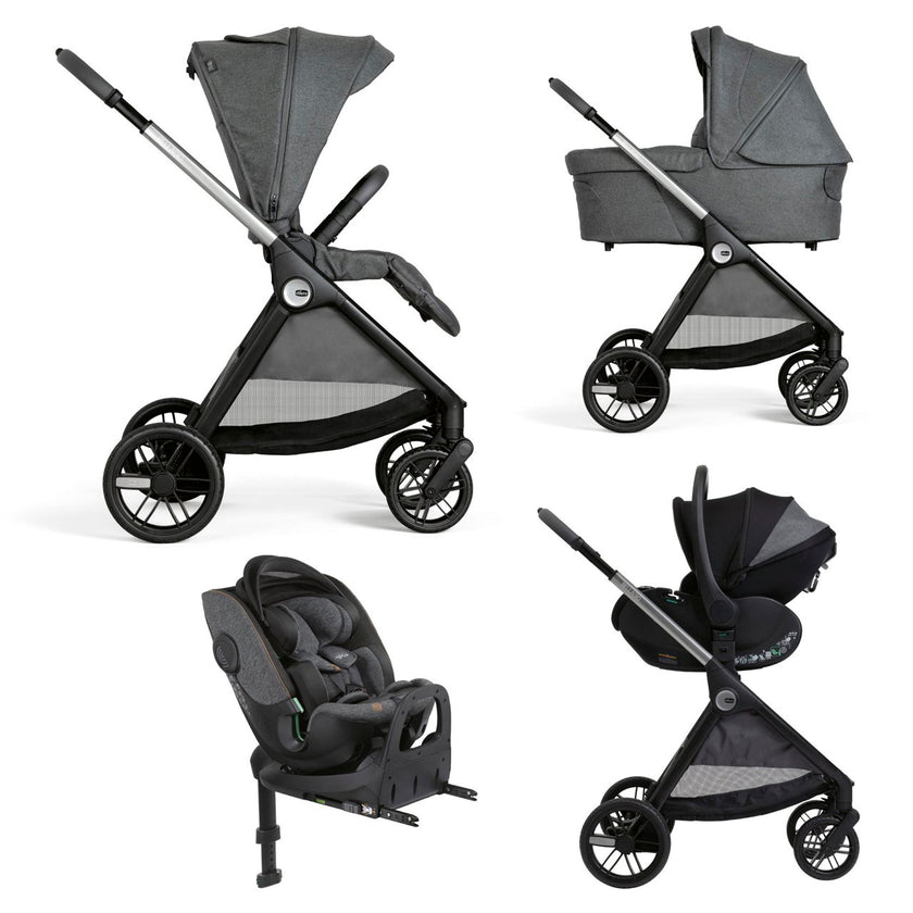 Solution complète Bellagio - First-Seat Recline i-Size et Bi-Seat avec base - Black Satin - Mode Bébé Claye