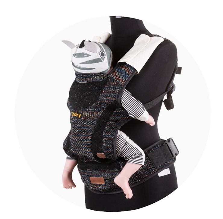 Porte-bébé Bobby avec tricot volant - Multicolore Noir - Mode Bébé Claye