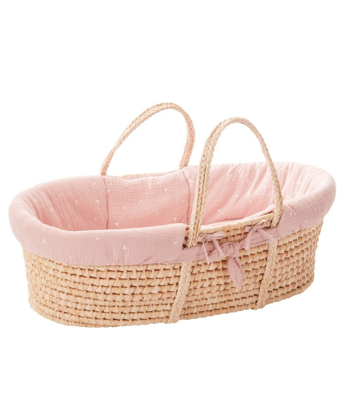 Couffin en osier - Rose - Mode Bébé Claye