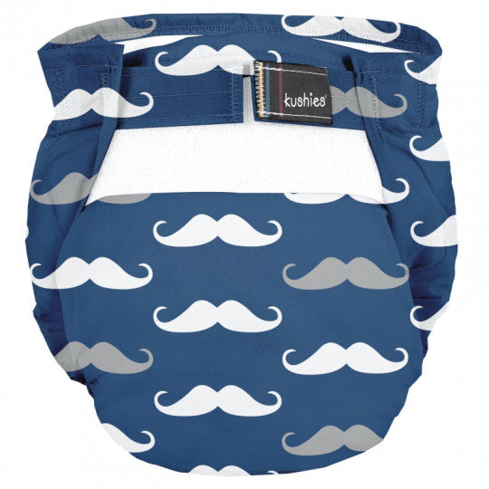 Kushies - Ultra-Lite Newborn (2-4kg) Moustache Washable Diaper