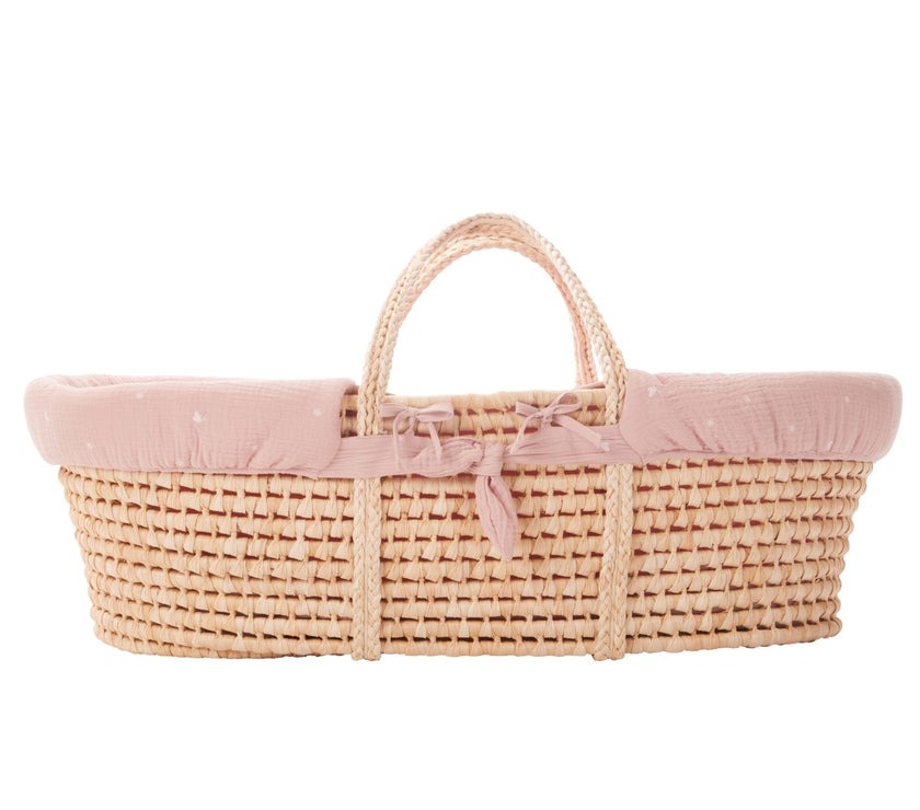 Couffin en osier - Rose