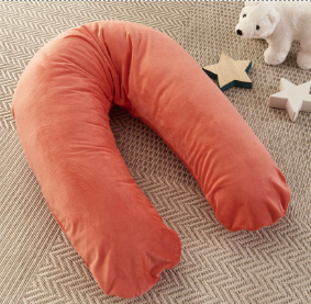 Coussin d'allaitement 205 cm en polyester velours - Orange