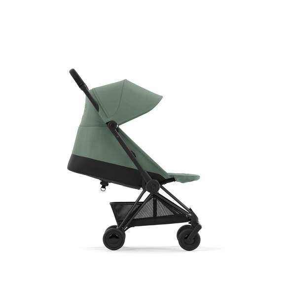 Coya Matt Black Leaf Green Kinderwagen