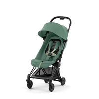 Coya Matt Black Leaf Green Kinderwagen