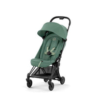 Coya Matt Black Leaf Green Kinderwagen